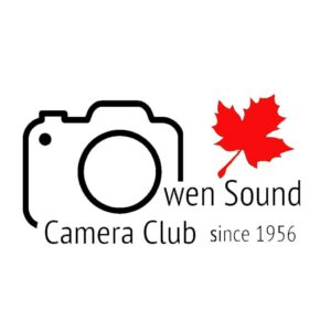 Owen Sound Camera Club logo with camera and red maple leaf